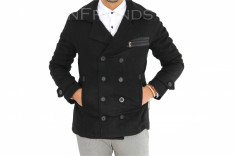 Palton negru - palton barbati COLECTIE NOUA - cod 9543 - BLACN FRiDAY foto