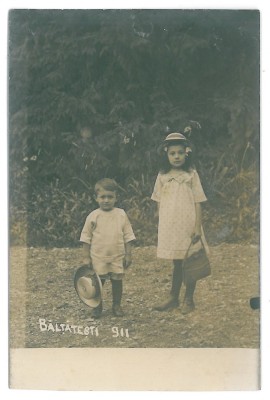 1875 - BALTATESTI, Neamt, Children - old postcard, real PHOTO - used - 1911 foto