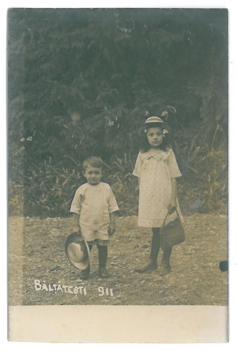 1875 - BALTATESTI, Neamt, Children - old postcard, real PHOTO - used - 1911