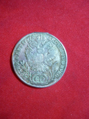 Moneda 20 kr. 1787 Iosif II Austria litera B,argint ,urma de agatatoare foto