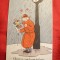 Ilustrata comica -Indragostit cu flori ,in ploaie, la ceas , semn. Chen ,Franta
