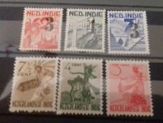 Indiile Olandeze 1942-1946 2 emisiuni uzuale mnh foto