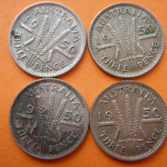 THREE PENCE, 3 PENCE 1950 ARGINT