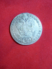 Moneda 20 kr. 1815 Imp. Francisc- Austria litera A,argint ,urma de agatatoare foto