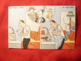 Ilustrata comica - Un om avertizat face cat 2 , semnat Chen , Franta