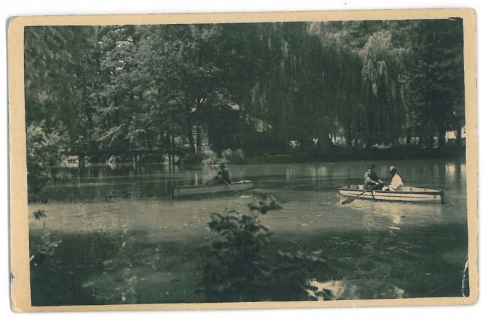 454 - RM. VALCEA, Lacul ZAVOI - old postcard, real PHOTO, CENSOR - used - 1943