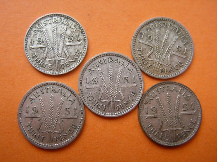 THREE PENCE, 3 PENCE 1951 ARGINT (pret pe buc.)