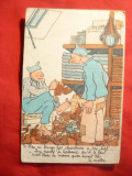 Ilustrata comica militara - Soldati proband ghete 1934, Circulata, Printata