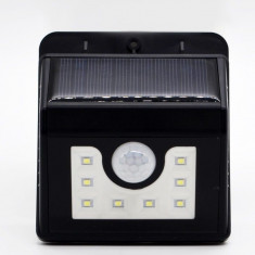 Lampa solara de perete cu senzor miscare si lumina 8 leduri 1.3 W foto