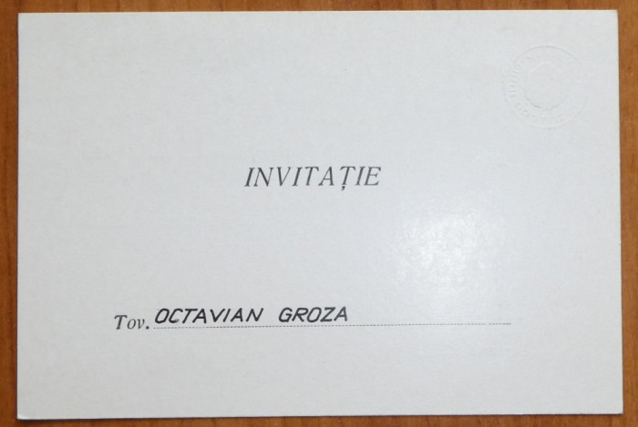 Invitatie la Consfatuirea pe tara cu cadrele din Invatamant a lui Octavian Groza