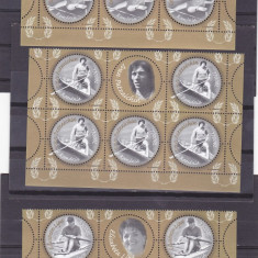 SPORTIVII DE AUR AI ROMANIEI,5 SERII CU VIGNETA,2004,MNH, ROMANIA.