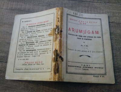 Arumugam, viata unui principe indian trecut la crestinism/ 1924, Iasi foto