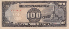 OCUPATIA JAPONEZA IN FILIPINE 100 pesos 1943 VF+++/XF!!! foto