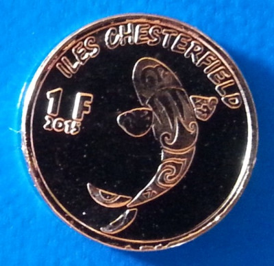 Chesterfield 1 franc 2015 UNC Balena foto