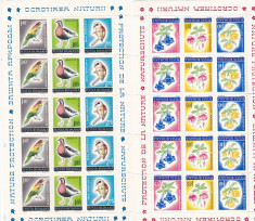 OCROTIREA NATURII,FLORI SI PASARI,MINICOLI,1973,MNH,ROMANIA. foto