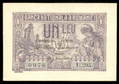 z548 ROMANIA 1 LEU 1915 VICEGUVERNATOR NECIRCULATA UNC foto