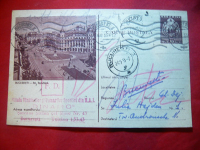 CP Ilustrata -Buc. -Bl.Republicii 1955,cu stamp si Invitatie a Filialei Vanatori foto