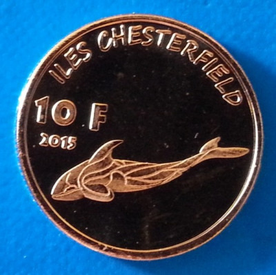 Chesterfield 10 franc 2015 UNC Balena foto