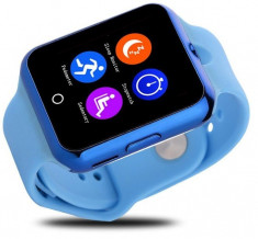 Ceas Smartwatch cu Telefon iUni V88,1.22 inch, BT, 64MB RAM, 128MB ROM, Albastru + Spinner Titirez Cadou foto