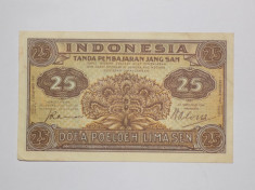 INDONESIA 25 Sen 1947 VF foto