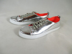 Pantofi/tenesi dama argintii metalici marime 40+CADOU foto