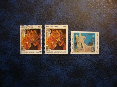 GRECIA 1988 NASTEREA DOMNULUI NEDANTELATA VERT. STANGA/DREAPTA SI ORIZONTAL MNH foto