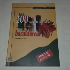 GEOGRAFIA ROMANIEI 100 VARIANTE DE SUBIECTE PENTRU EXAMENUL DE BACALAUREAT