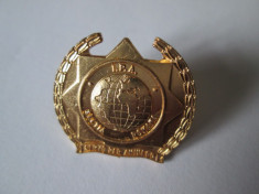 Insigna rever IPA(International Police Association) Sectia Romana /24 x 22 mm foto