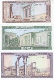 Bancnota Liban 1, 5 si 10 Livre - 1980/86 - P61-63 UNC ( set 3 bancnote )