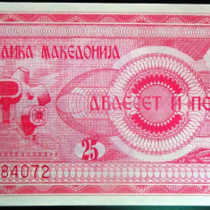 Bancnota 25 DINARI / Dinara - MACEDONIA, anul 1992 * Cod 587 UNC!