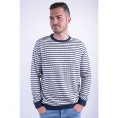 Pulover Jack&amp;amp;Jones Jjcoeagle Knit Crew Neck Comb 1 Lily Ehite / Dress Blue foto