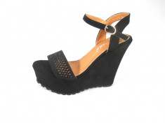 Sandale dama negre cu platforma marime 38+CADOU foto
