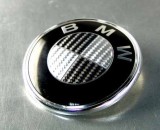 Emblema porbagaj bmw originala carbon 3d gry cu alb metalica