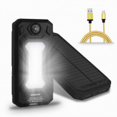 Power bank 50000mAh solar 9 leduri puternice busola foto