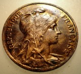 J.107 FRANTA 10 CENTIMES 1908 XF, Europa, Bronz