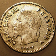 J.024 FRANTA NAPOLEON III 20 CENTIMES 1867 BB ARGINT