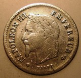 J.026 FRANTA NAPOLEON III 20 CENTIMES 1867 BB ARGINT, Europa