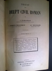 C. Hamangiu, s.a. - Tratat de drept civil roman, vol. I {1928} foto