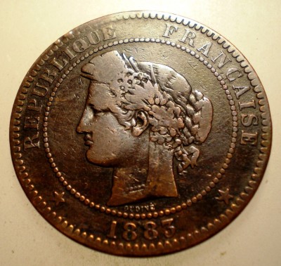 J.100 FRANTA CERES 10 CENTIMES 1883 A foto