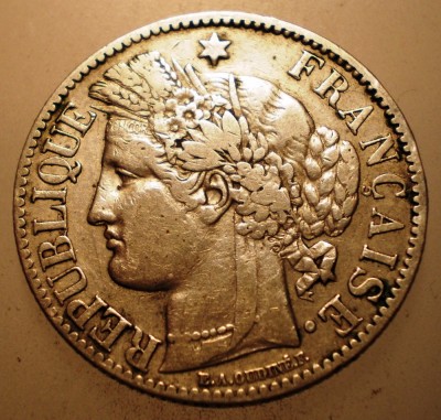 J.081 FRANTA CERES 2 FRANCS FRANCI 1895 A ARGINT foto