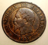 J.051 FRANTA NAPOLEON III 2 CENTIMES 1855 MA a, Europa, Bronz