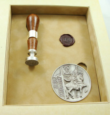 Set medalie comemorativa Stefan cel Mare 560 de ani de la urcarea pe tron ARGINT foto