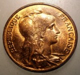 J.106 FRANTA 5 CENTIMES 1902 XF/AUNC, Europa, Bronz