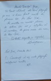 2 foto cu Mia Groza si o scrisoare a arhitectului Alexandru Budisteanu, 1967