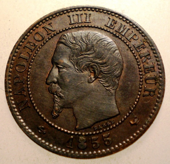 J.050 FRANTA NAPOLEON III 2 CENTIMES 1855 W XF