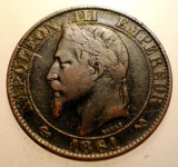 J.097 FRANTA NAPOLEON III 5 CENTIMES 1861 K, Europa, Bronz