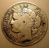 J.071 FRANTA CERES 2 FRANCS FRANCI 1872 K ARGINT, Europa