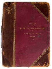 1866-1906 Jud Vaslui 40 de ani de administrare Atlas cu harti si planse 32x42cm foto