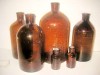 7683-6 Sticle maro Farmacie vechi fara dop stare buna. Sticla mare 1 buc. 2 Litri, 3 buc. 1 litru+ 2 mici.