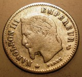 J.021 FRANTA NAPOLEON III 20 CENTIMES 1867 A ARGINT, Europa